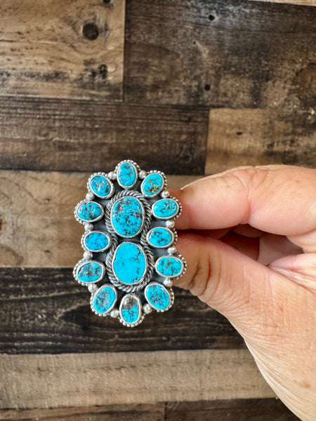 Kingman Turquoise and Sterling Silver || Adjustable Ring