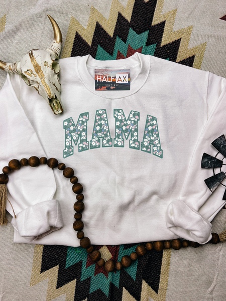 Green Floral MAMA || Tee or Sweatshirt