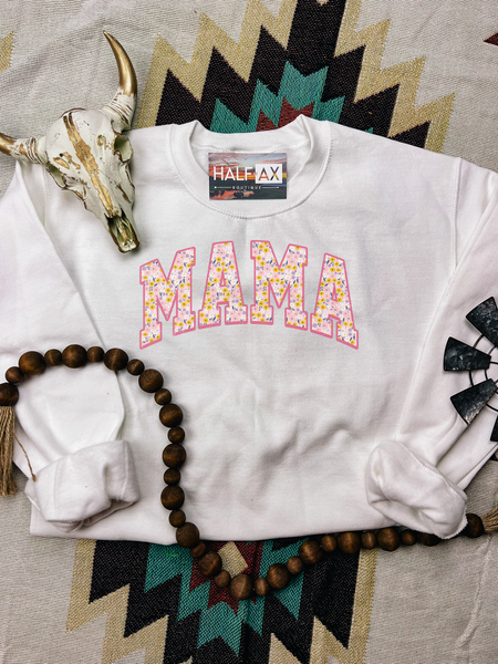 Pink Floral MAMA || Tee or Sweatshirt