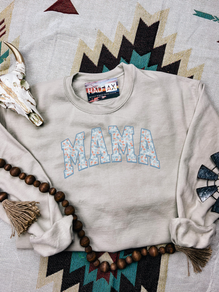 Blue Floral MAMA || Tee or Sweatshirt