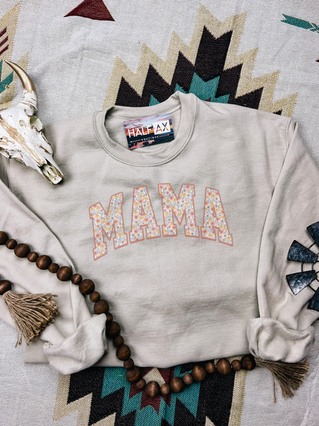 Orange Floral MAMA || Tee or Sweatshirt