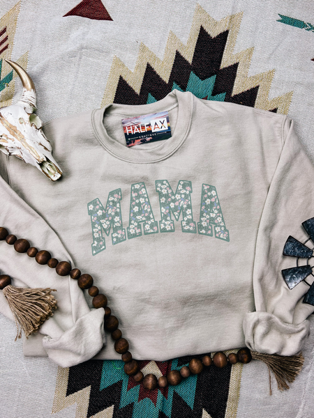 Green Floral MAMA || Tee or Sweatshirt