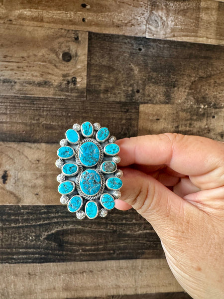 Kingman Turquoise and Sterling Silver || Adjustable Ring