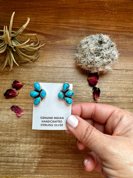 3 Teardrop Turquoise Option 2 || Stud Earrings