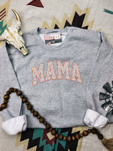 Orange Floral MAMA || Tee or Sweatshirt