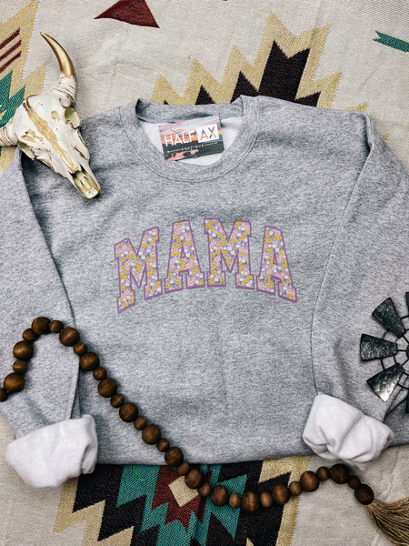 Purple Floral MAMA || Tee or Sweatshirt