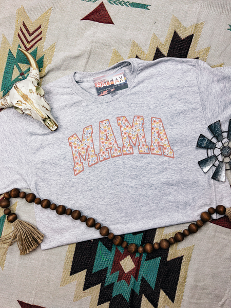 Orange Floral MAMA || Tee or Sweatshirt