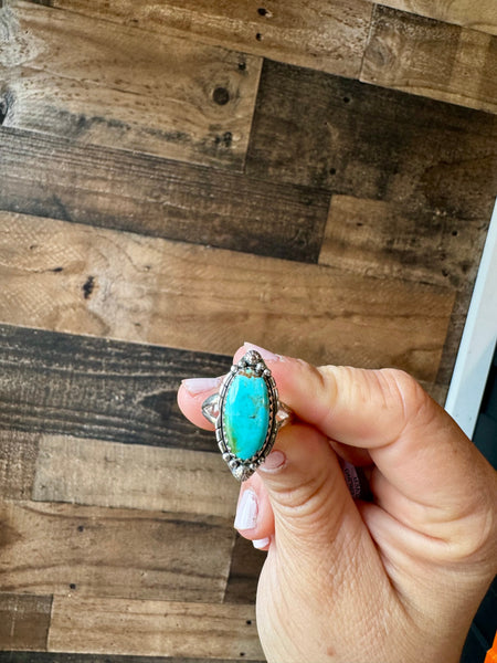 Kingman Turquoise and Sterling Silver || Size 7 & 8 Rings