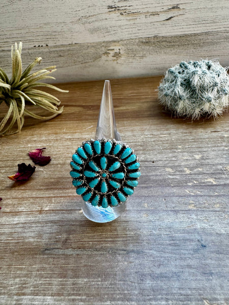 Kingman Turquoise and Sterling Silver || Size 8 Ring