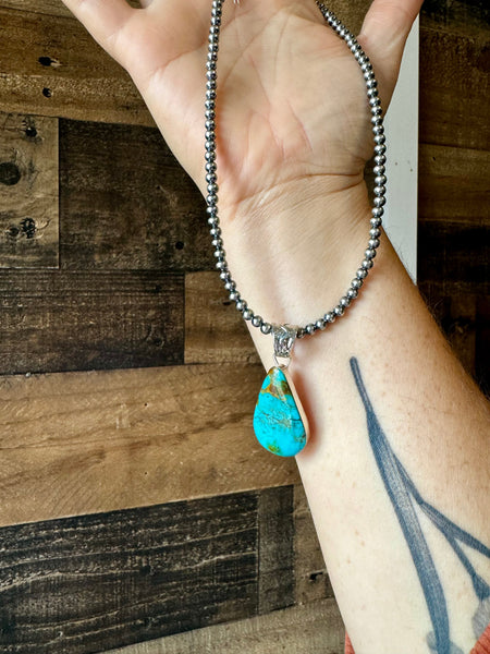 Kingman Turquoise and Sterling Silver || Pendant