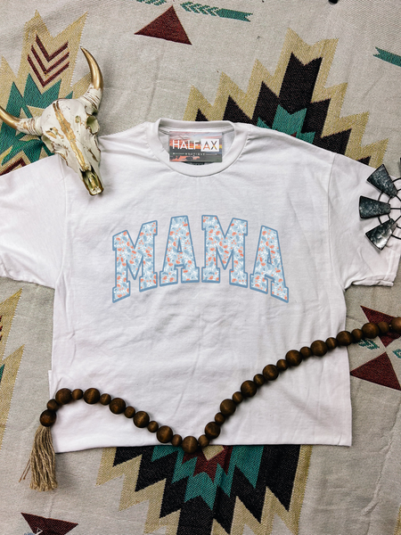 Blue Floral MAMA || Tee or Sweatshirt