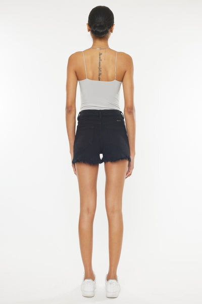 Kancan || High Rise Raw Hem Denim Shorts