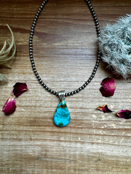 Kingman Turquoise and Sterling Silver || Pendant