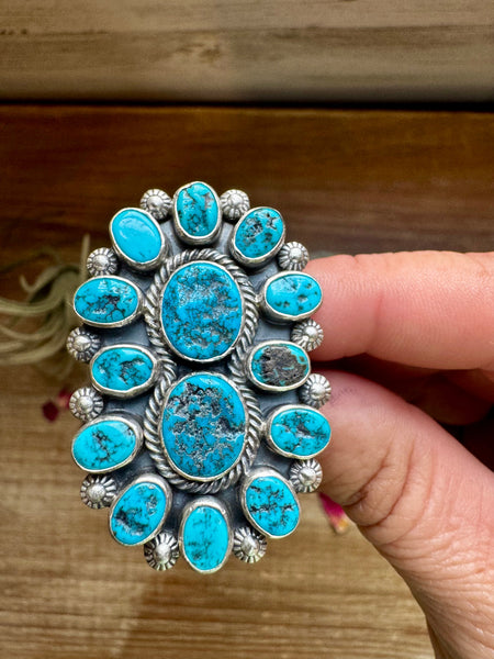 Kingman Turquoise and Sterling Silver || Adjustable Ring