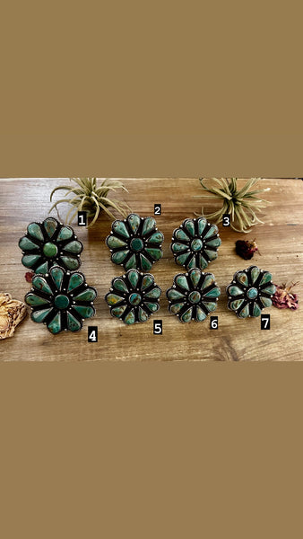 Large Green Turquoise Cluster || Adjustable Rings