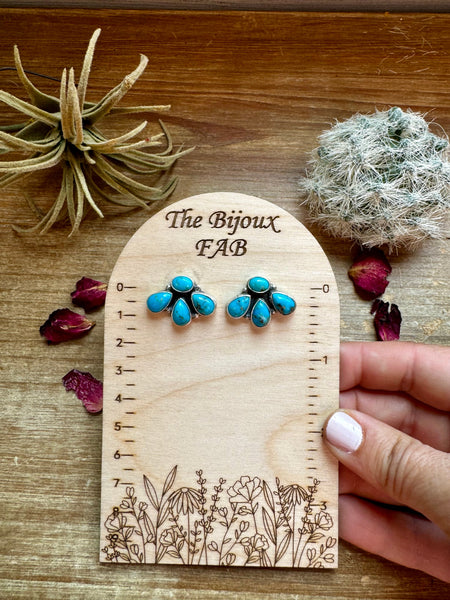 3 Teardrop Turquoise Option 2 || Stud Earrings