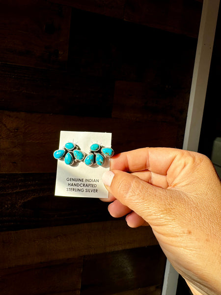 3 Teardrop Turquoise Option 2 || Stud Earrings