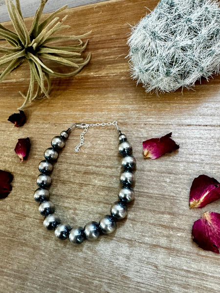 10 mm and 6 mm Sterling Silver Pearls || Bracelet