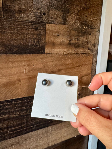 10 mm Sterling Silver Pearls || Stud Earrings
