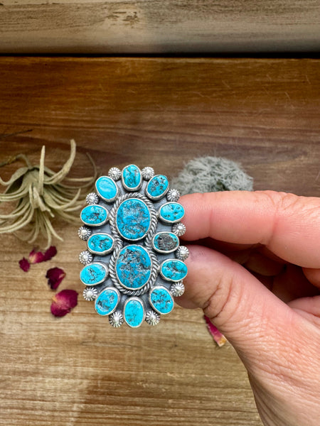 Kingman Turquoise and Sterling Silver || Adjustable Ring
