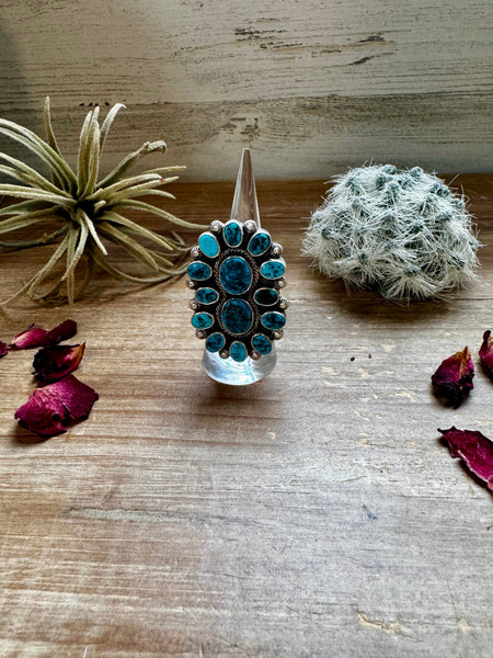 Kingman Turquoise and Sterling Silver || Adjustable Ring