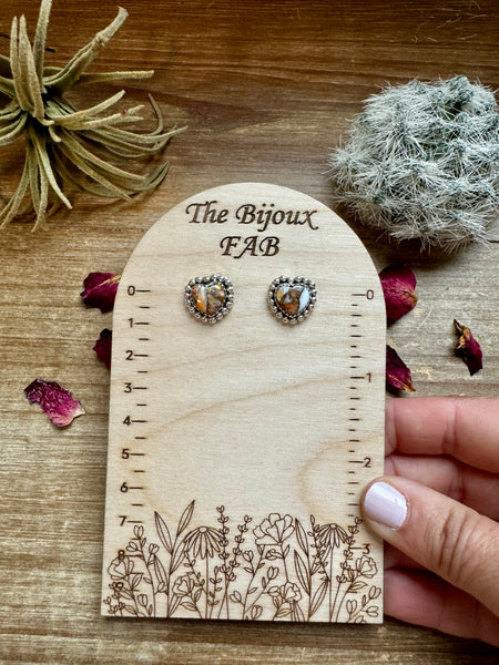 Heart Spiny and Turquoise || Stud Earrings