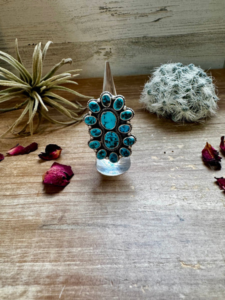 Kingman Turquoise and Sterling Silver || Adjustable Ring