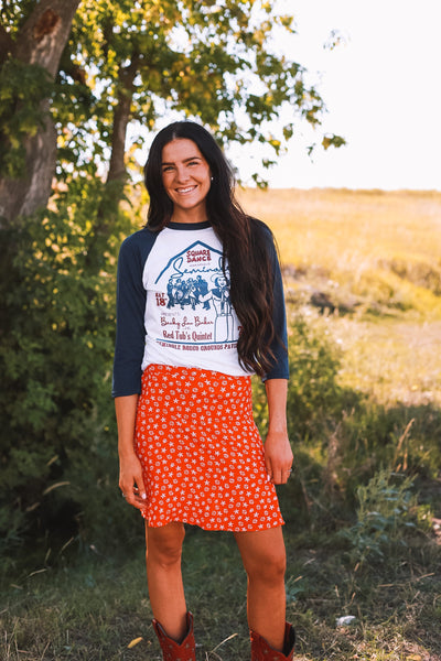 Seminole Square Dance Raglan-Dark Blue Sleeve