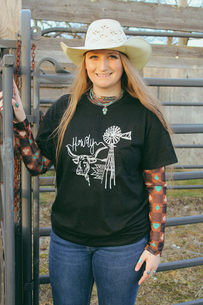 Howdy from Texas || Embroidered Tee