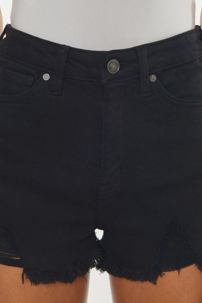 Kancan || High Rise Raw Hem Denim Shorts