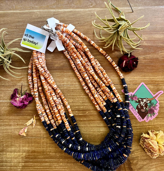 Lapis and Spiny Oyster 22 inch || Necklace