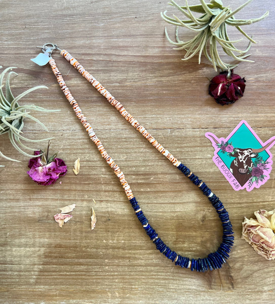 Lapis and Spiny Oyster 22 inch || Necklace