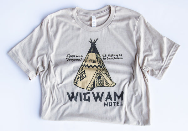 Wigwam Motel Tee-Heather Tan