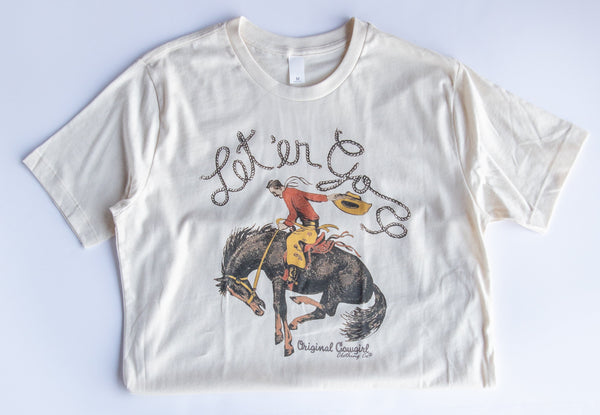 Let'er Go Tee- Natural