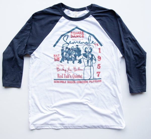 Seminole Square Dance Raglan-Dark Blue Sleeve