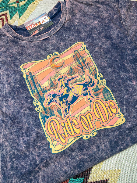 Ride or Die || Acid Wash Tee