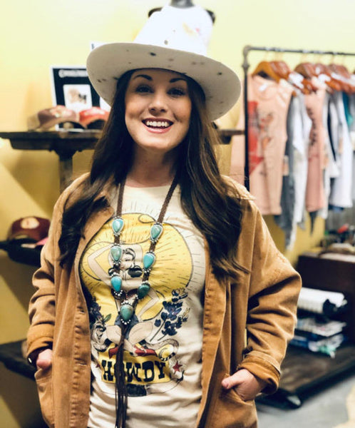 Rockin' B Clothing Roping Girl Howdy! Tee-Natural