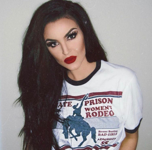 State Prison Women's Rodeo Vintage Ringer-White Body/Navy Ringer