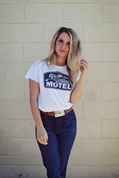 Original Cowgirl Motel Tee -White