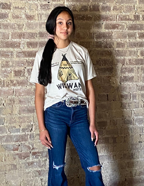 Wigwam Motel Tee-Heather Tan