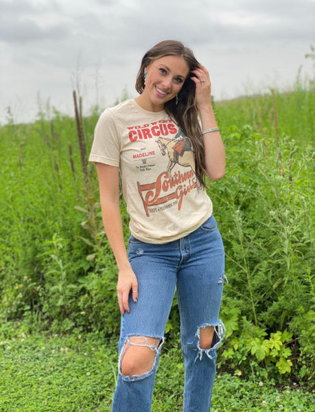 Wild West Circus Tee-Heather Dust
