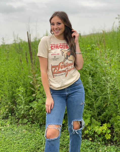 Wild West Circus Tee-Heather Dust