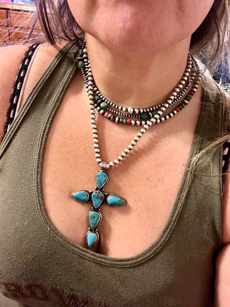 Turquoise Cross || Pendant