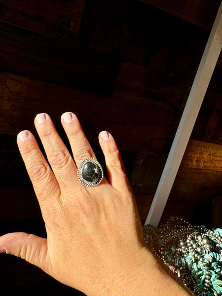 White Buffalo and Sterling Silver || Size 6.5 Ring