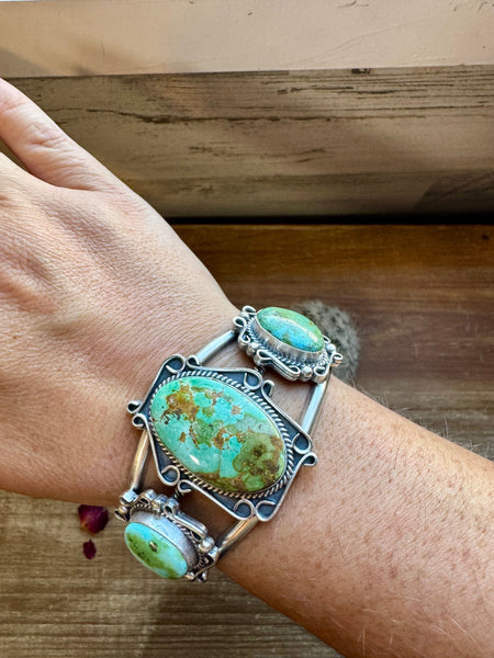 Sterling Silver with Sonoran Turquoise Cuff || Bracelet