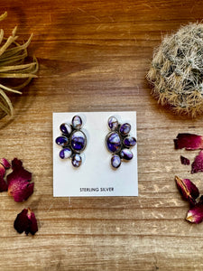 Big Violet Rose || Stud Earrings