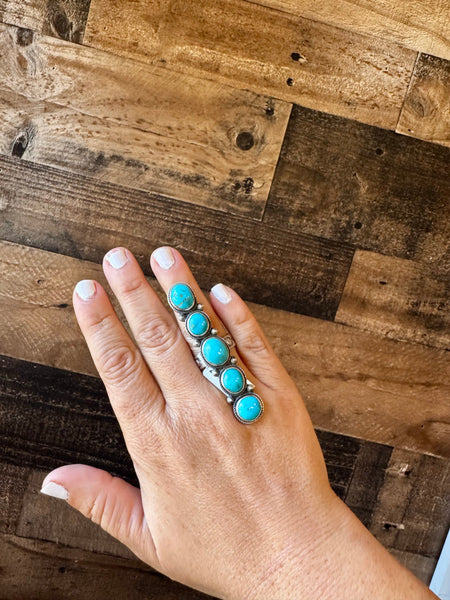 Kingman Turquoise and Sterling Silver || Adjustable Ring