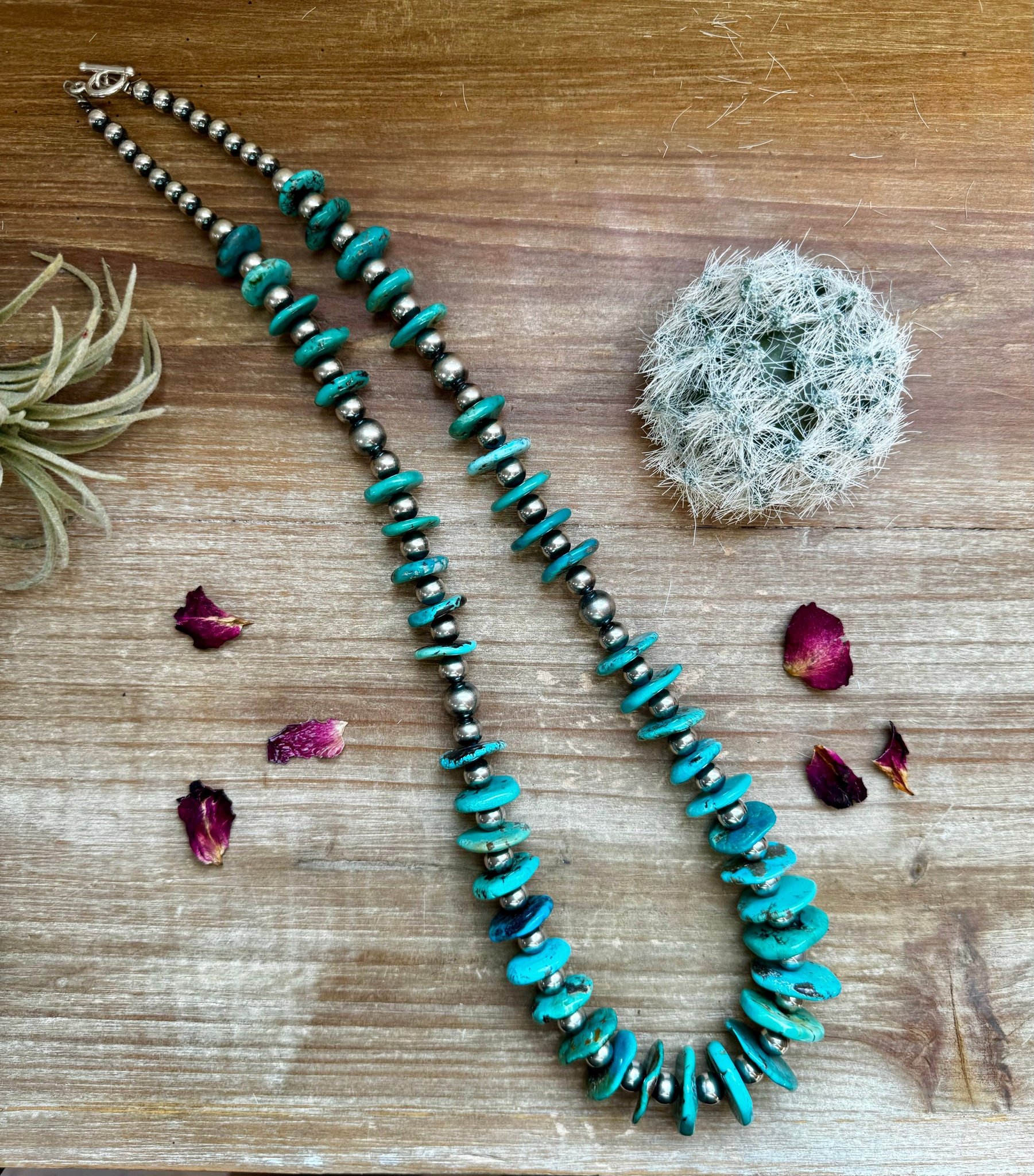 Sterling Silver and Turquoise 26 inch || Necklace