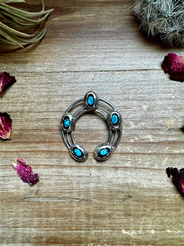 Sterling Silver with Kingman Turquoise Naja || Pendant