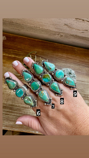 Real Turquoise || Adjustable Rings